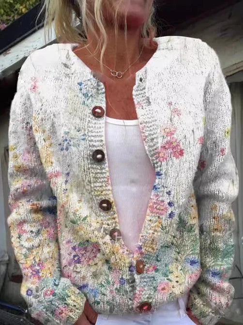 Amelie - Elegante Bloemen Cardigan
