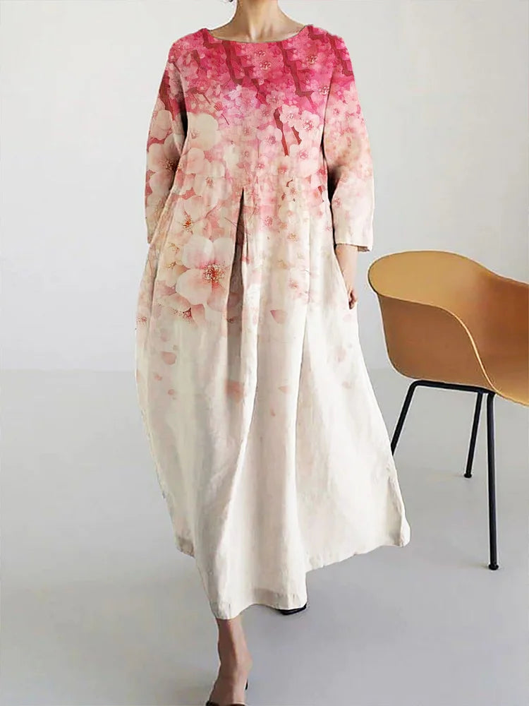 IVY - NATUURLIJKE PRINT MIDI JURK