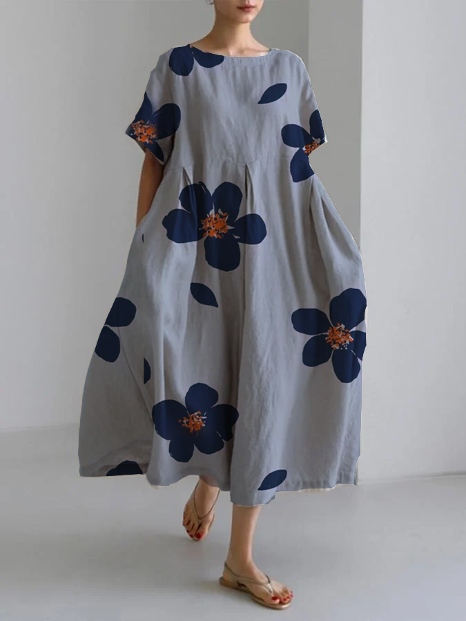 SOPHIA - BLOEMENPRINT RONDE HALSDRESS