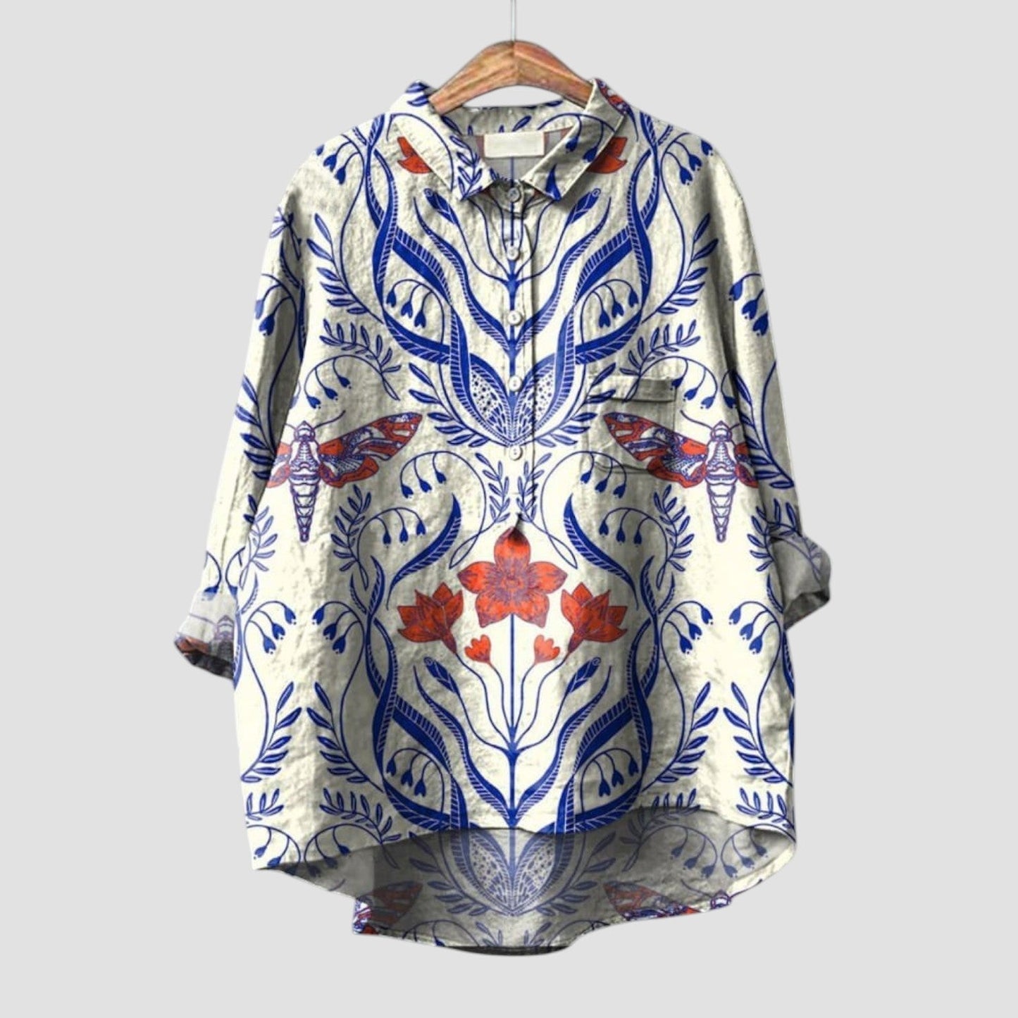 Ivana – Botanische oversized damesblouse