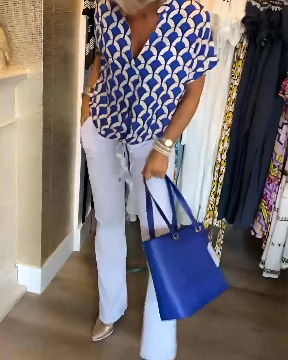 Elena - Casual Gedrukte Blouse