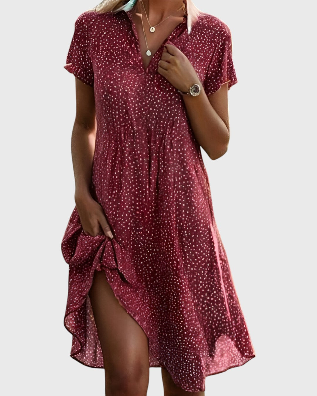 VITTORIA | Midi Jurk Verfijnd en Licht voor een Vrije en Veilige Stijl