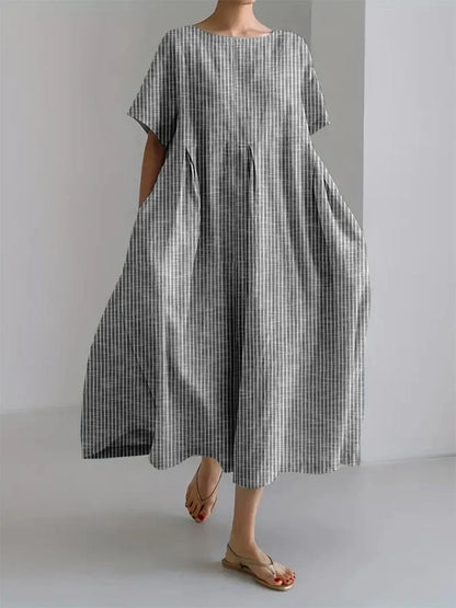ELEANOR - RETRO GESTREEPTE LOSSE JURK