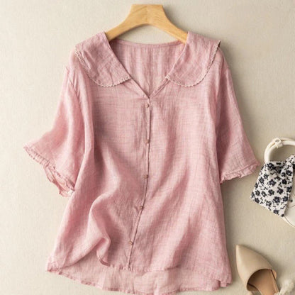 Adèle - Verfrissende Linnen Blouse