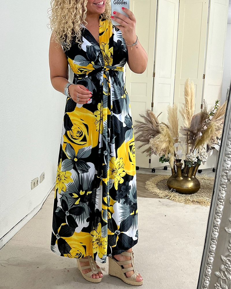 Siena - Elegante Bloemen Maxi Jurk
