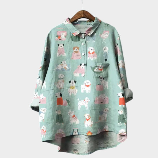 Marianella – Blouse met hondenprint