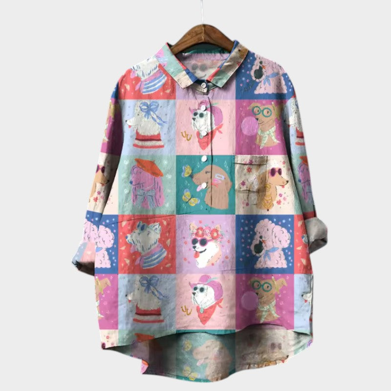 Marianella – Blouse met hondenprint
