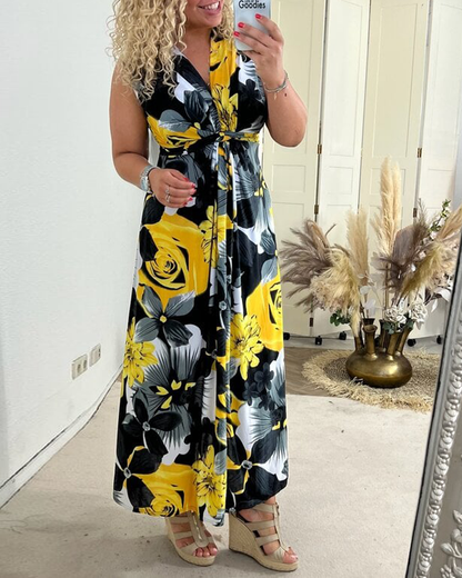 Siena - Elegante Bloemen Maxi Jurk