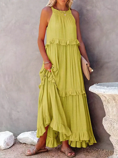 Elira – Gerimpelde Laag Maxi Jurk