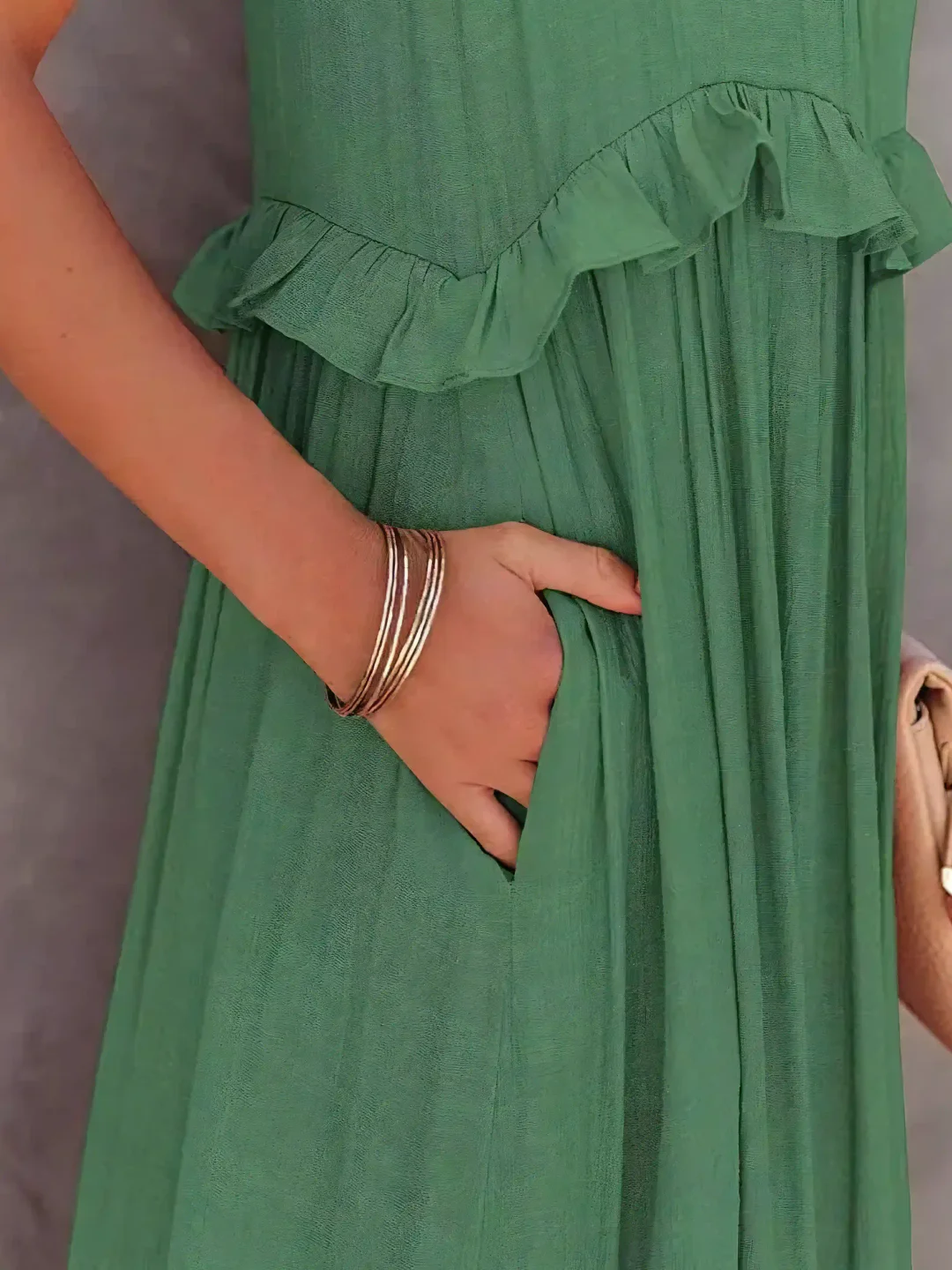 Elira – Gerimpelde Laag Maxi Jurk