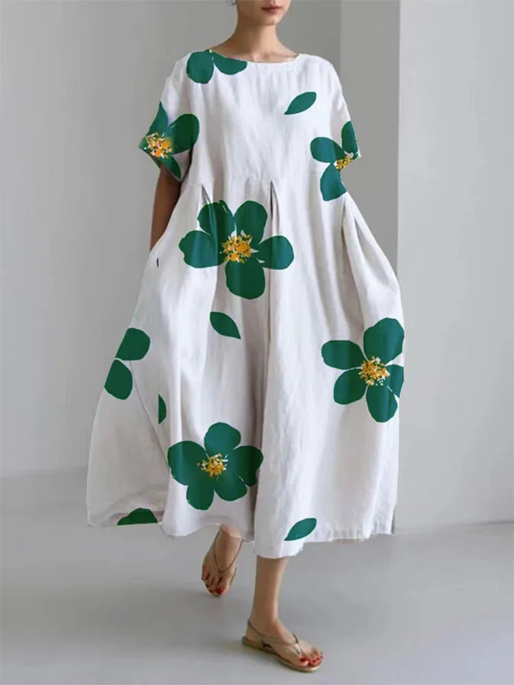 MIRA - LOSSE JURK MET FLORELE ACCENTEN