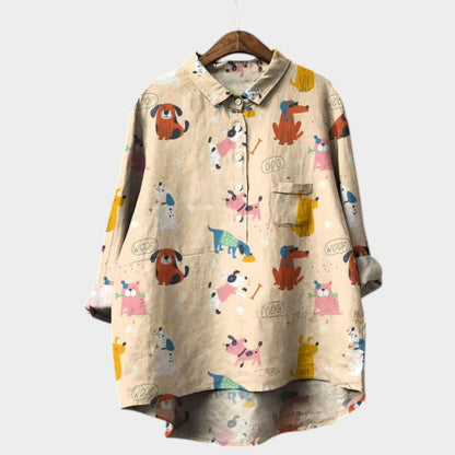 Marianella – Blouse met hondenprint