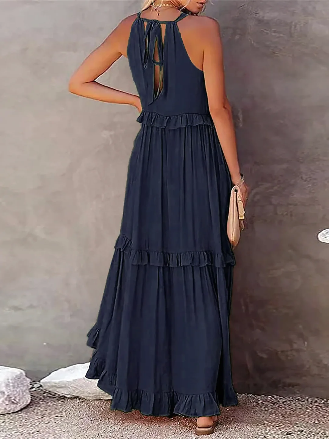 Elira – Gerimpelde Laag Maxi Jurk
