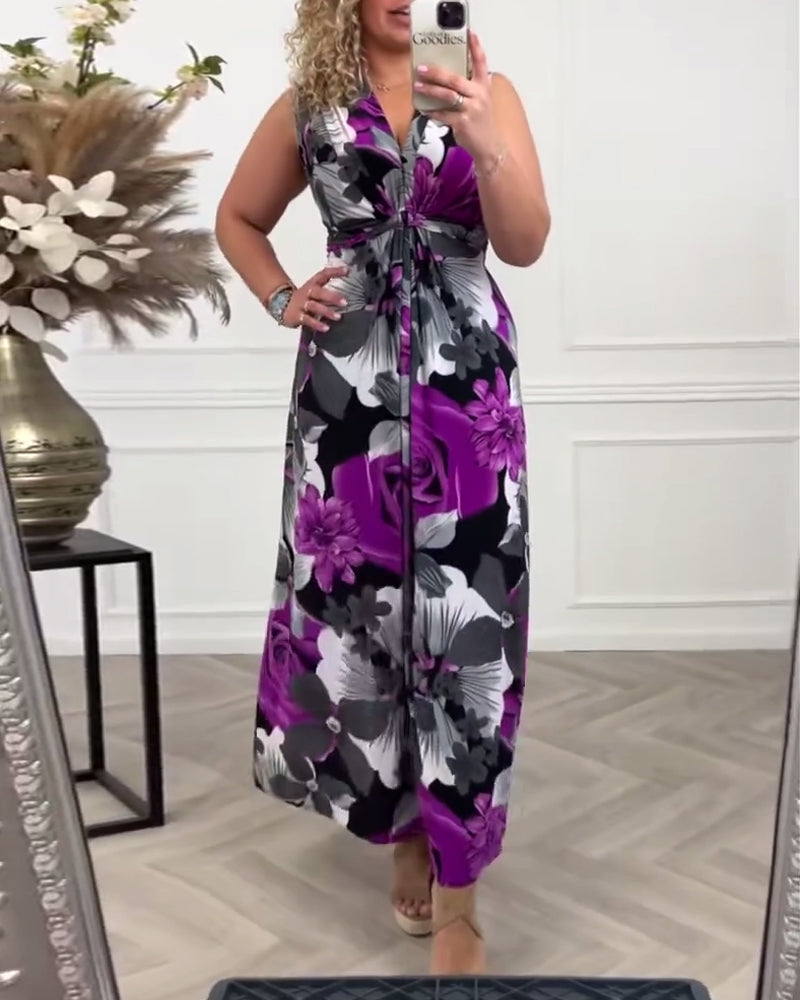 Siena - Elegante Bloemen Maxi Jurk