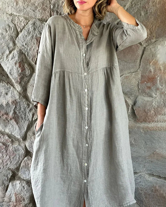 Calla – Ibiza Style Casual Enkelhoogte Overhemdjurk