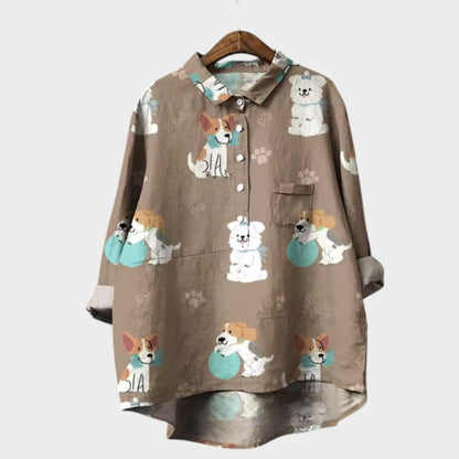 Marianella – Blouse met hondenprint