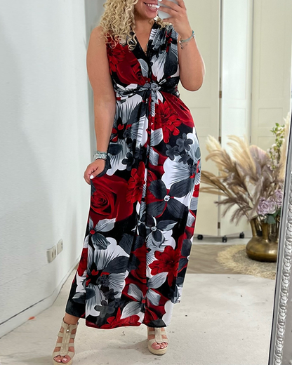 Siena - Elegante Bloemen Maxi Jurk