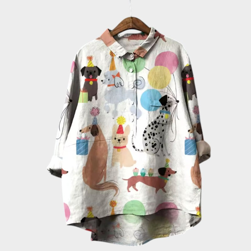 Marianella – Blouse met hondenprint