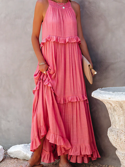 Elira – Gerimpelde Laag Maxi Jurk