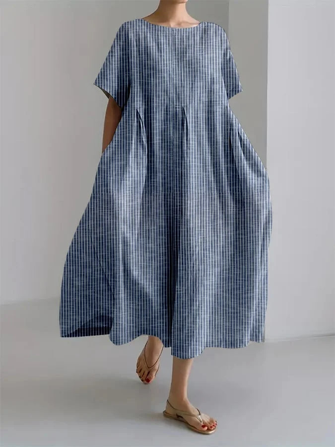 ELEANOR - RETRO GESTREEPTE LOSSE JURK