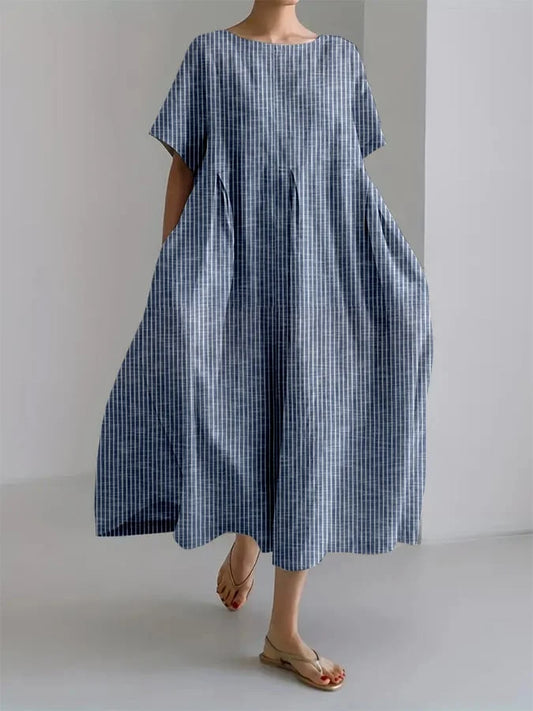 THEA - RETRO GESTREEPTE LOSSE JURK