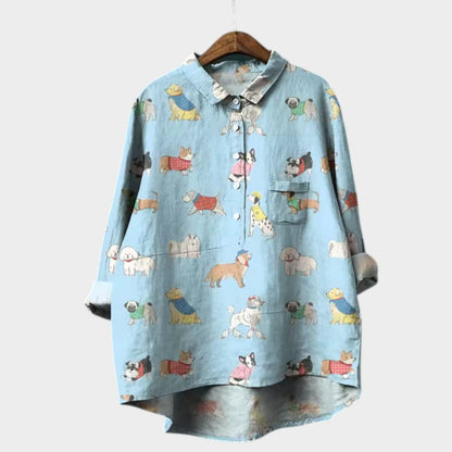 Marianella – Blouse met hondenprint