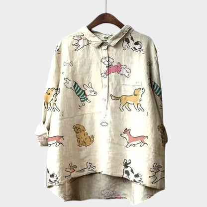 Marianella – Blouse met hondenprint