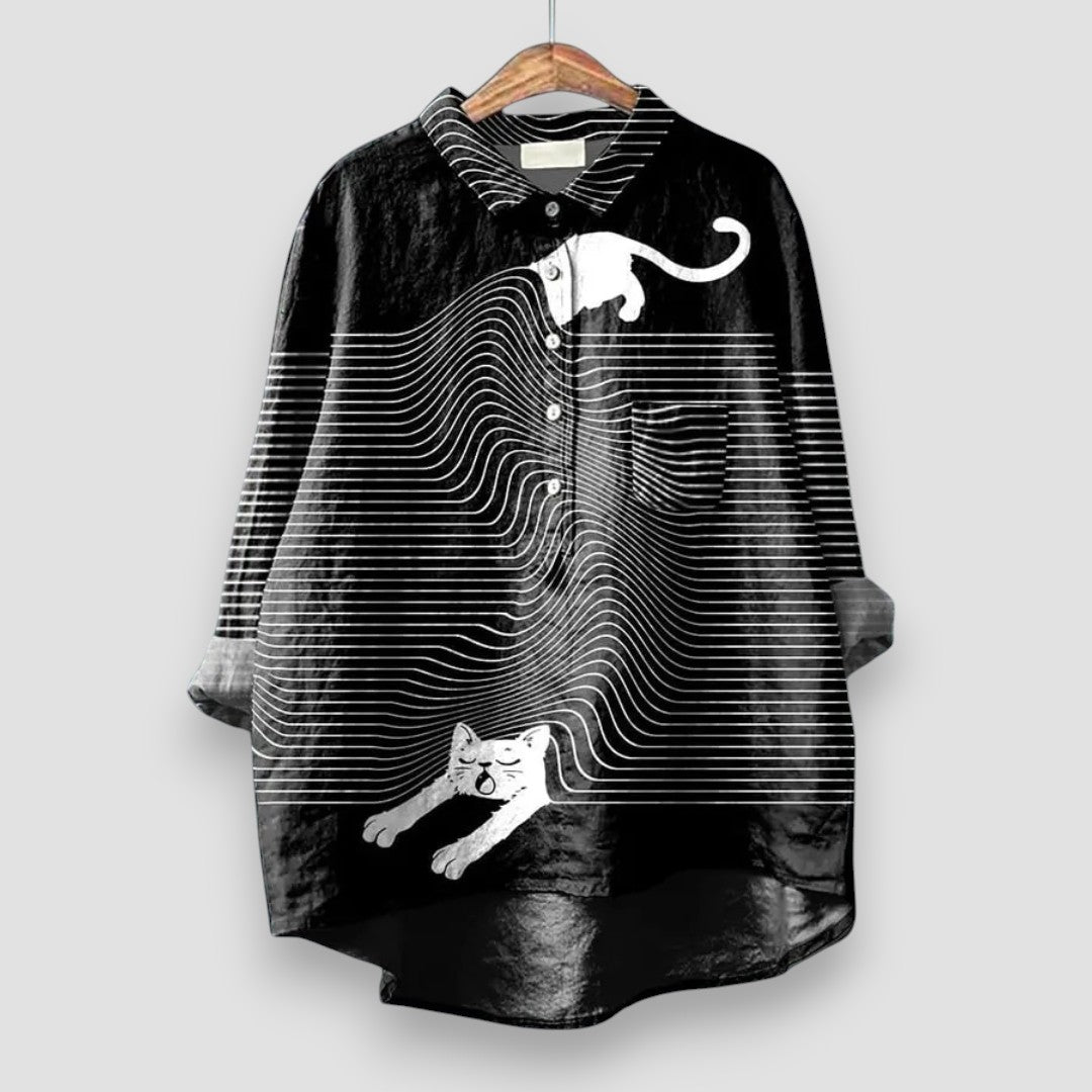 Camilla – Artistieke damesblouse print