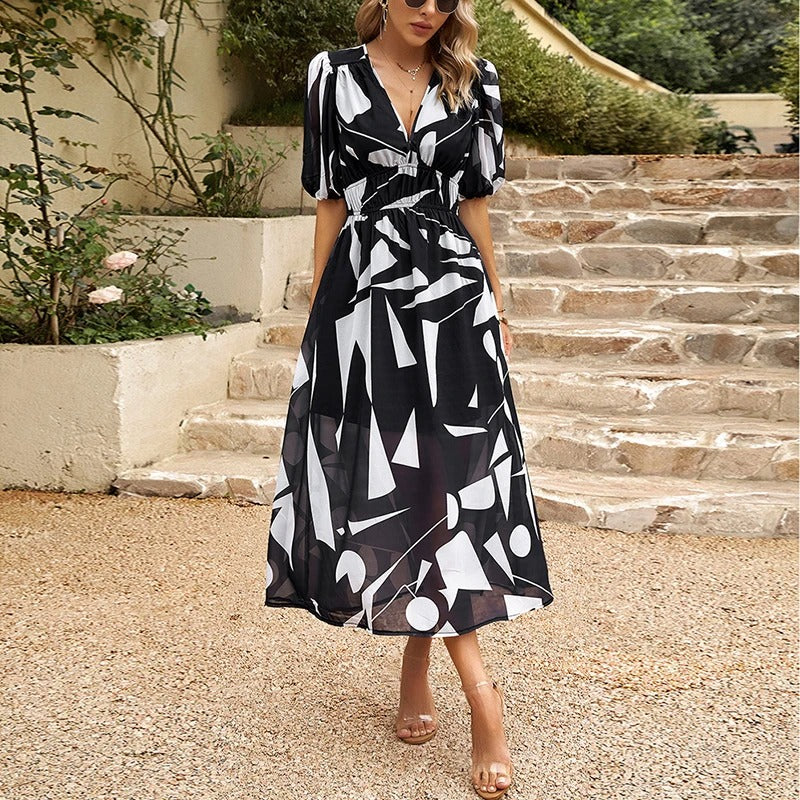 Shara - Elegante Geometrische Midi