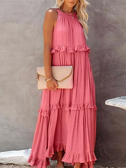 Elira – Gerimpelde Laag Maxi Jurk