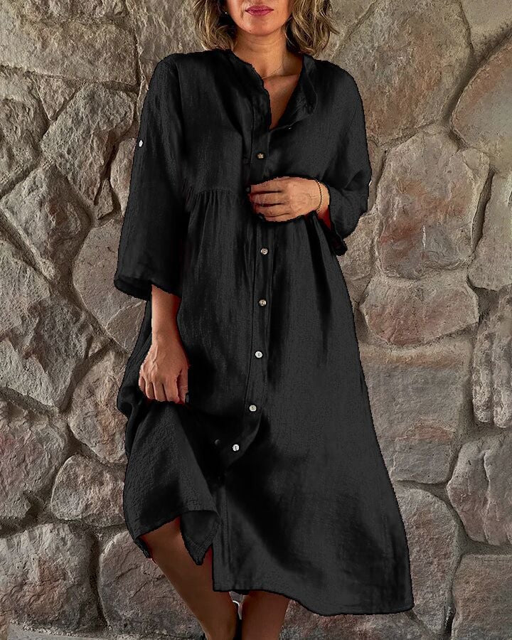 Calla – Ibiza Style Casual Enkelhoogte Overhemdjurk