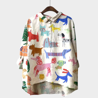 Marianella – Blouse met hondenprint