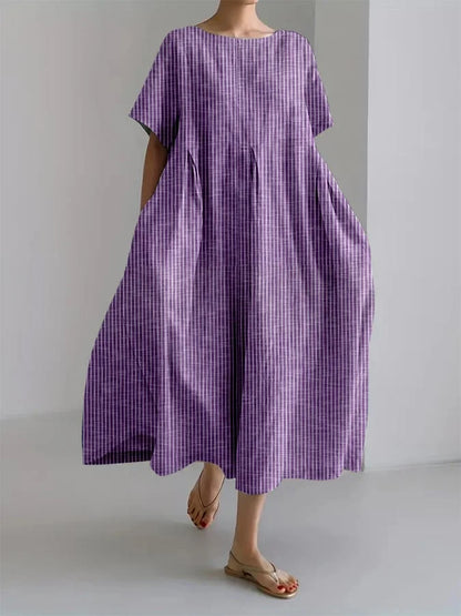 ELEANOR - RETRO GESTREEPTE LOSSE JURK