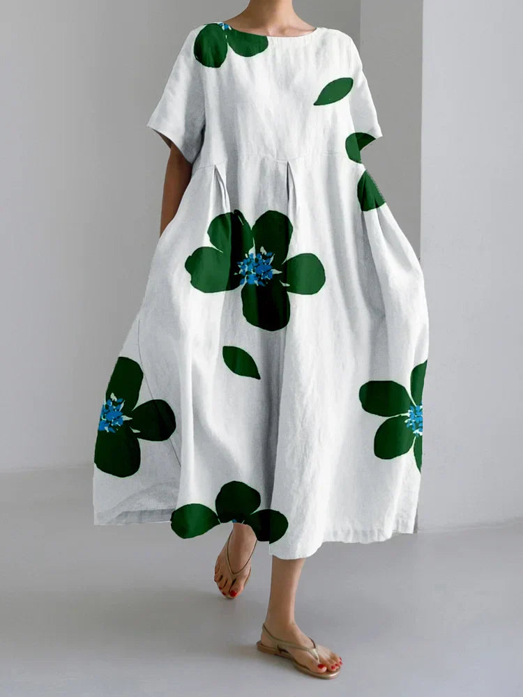Lana - Elegante Botanische Midi-jurk
