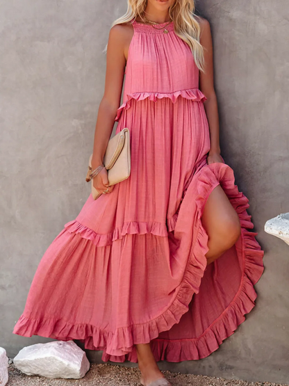 Elira – Gerimpelde Laag Maxi Jurk