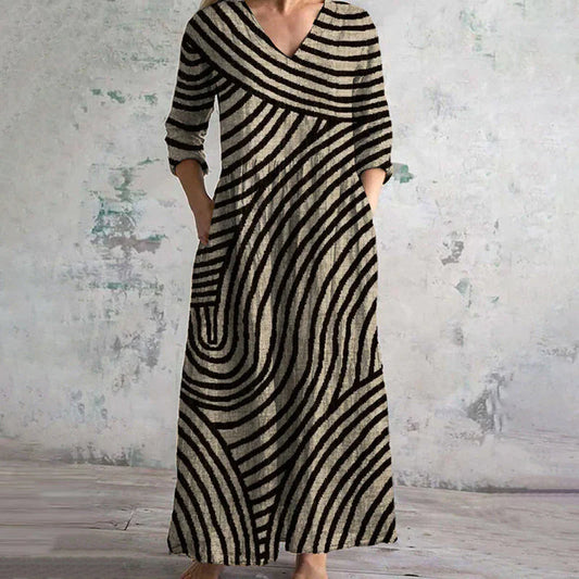 AYLA™ | Vintage gestreepte jurk