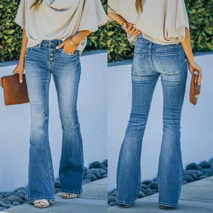 Elvira™ | Uitslaande jeans met vrouwelijke uitstraling en tijdloze look