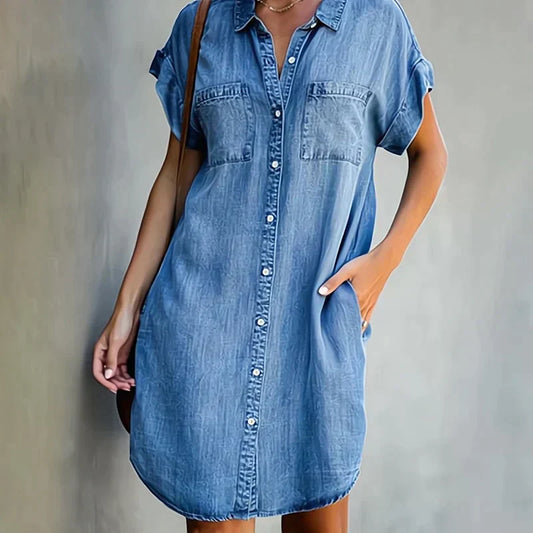 Aubree - Stijlvolle Denim Jurk