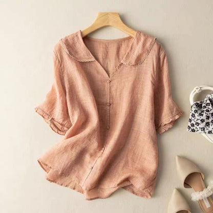 Adèle - Verfrissende Linnen Blouse