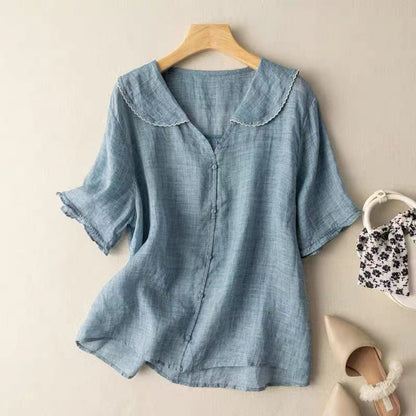 Adèle - Verfrissende Linnen Blouse