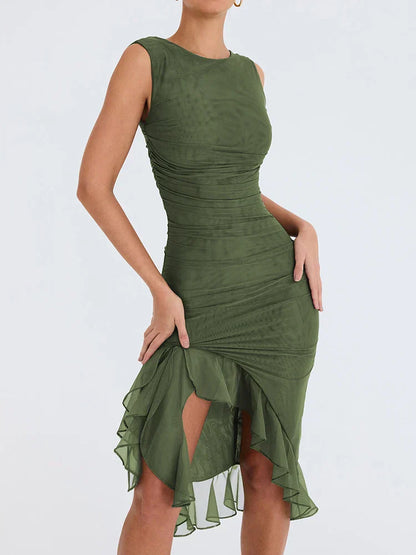 Nancy - Elegante Lente Midi Jurk