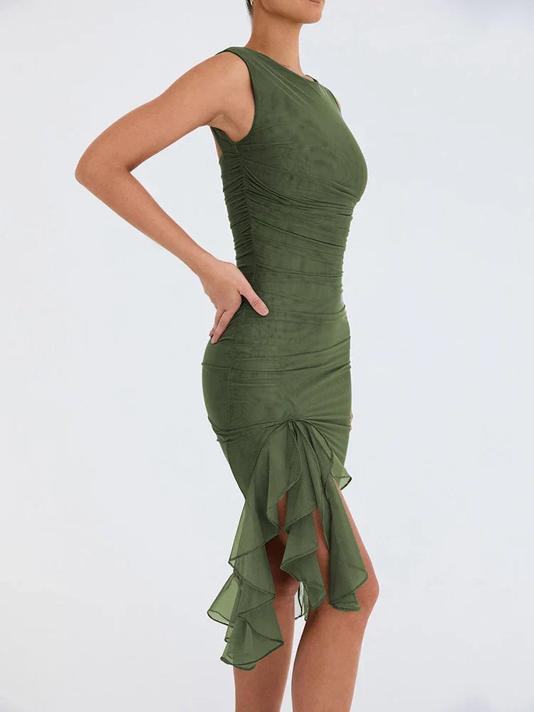 Nancy - Elegante Lente Midi Jurk