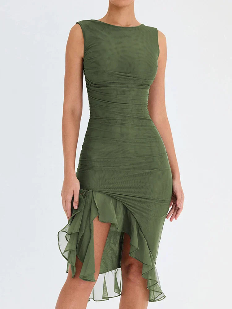 Nancy - Elegante Lente Midi Jurk