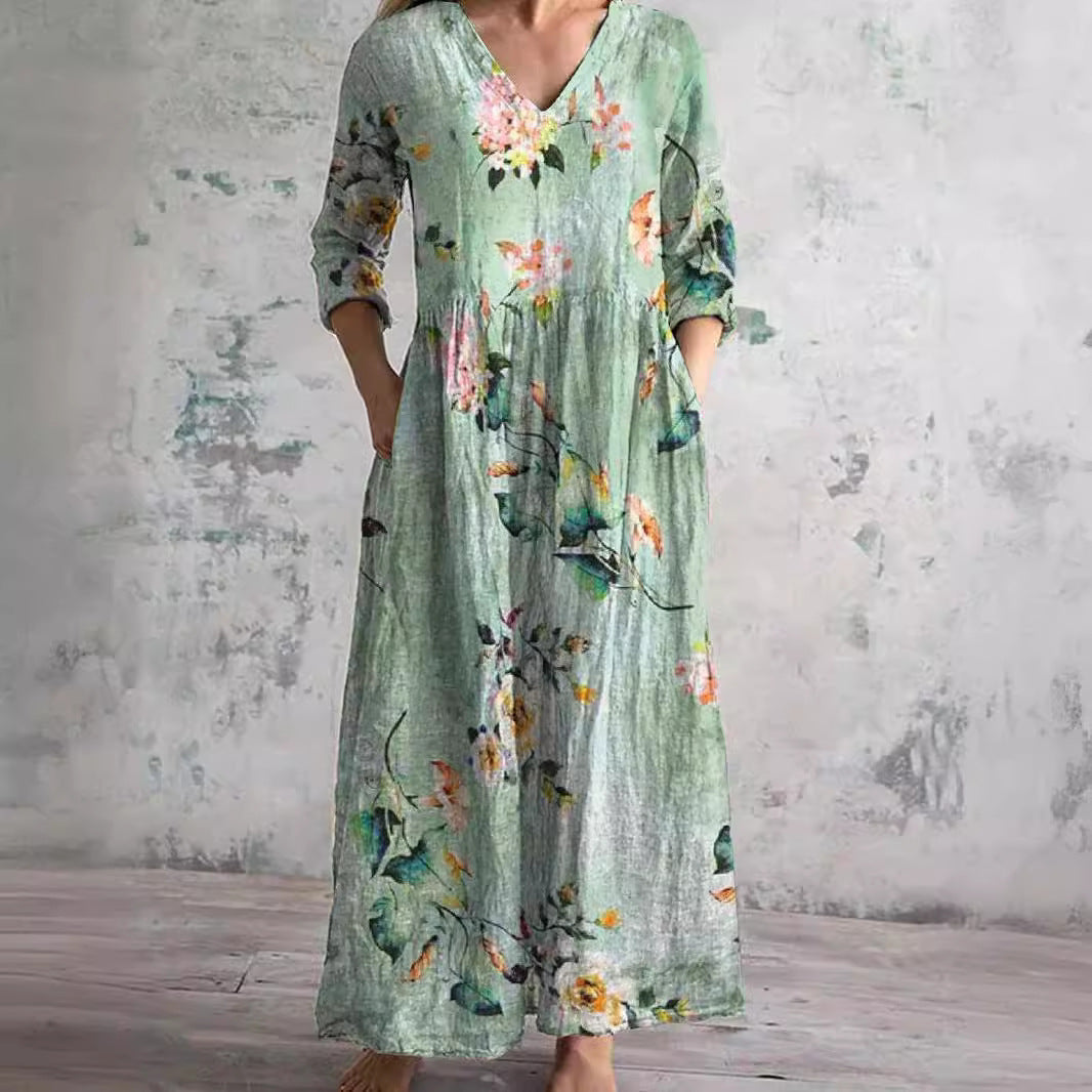 Aisling™ - Elegante Zomerjurk van Hoge Kwaliteit met Bloemenpatroon