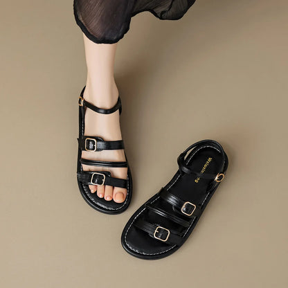 Naya – Romeins Geïnspireerde Platte Sandalen