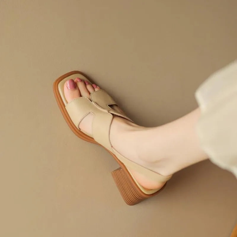 Delora – Vierkante Teen Sandalen voor de Hele Dag