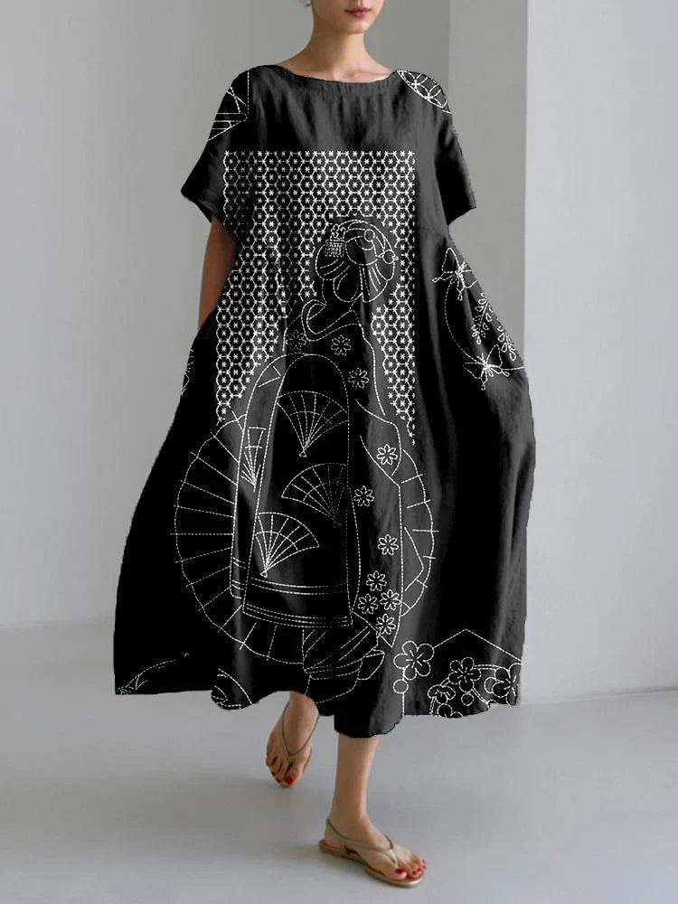 NERIS – ARTISTIEKE PRINT MAXI JURK