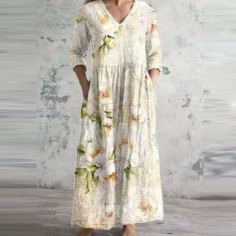 Aisling™ - Elegante Zomerjurk van Hoge Kwaliteit met Bloemenpatroon