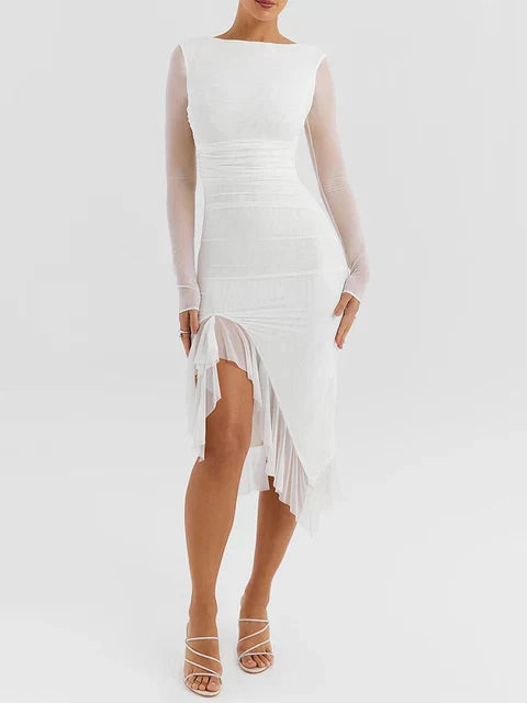 Nancy - Elegante Lente Midi Jurk