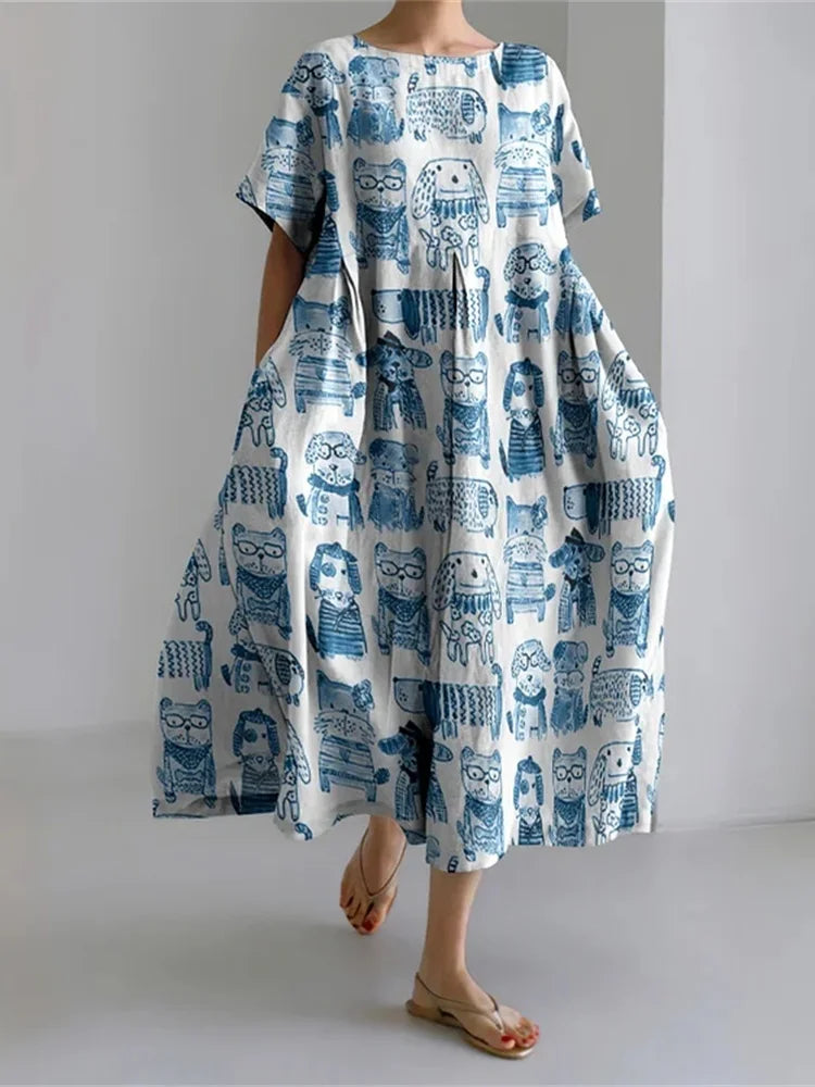 LEERA – ALL OVER PRINT LOSSE JURK
